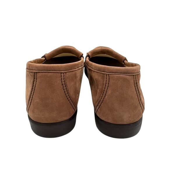 SAS Softie Kiltie NARROW Brown Suede Leather Slip On Tassel Penny Loafers - Picture 4 of 10